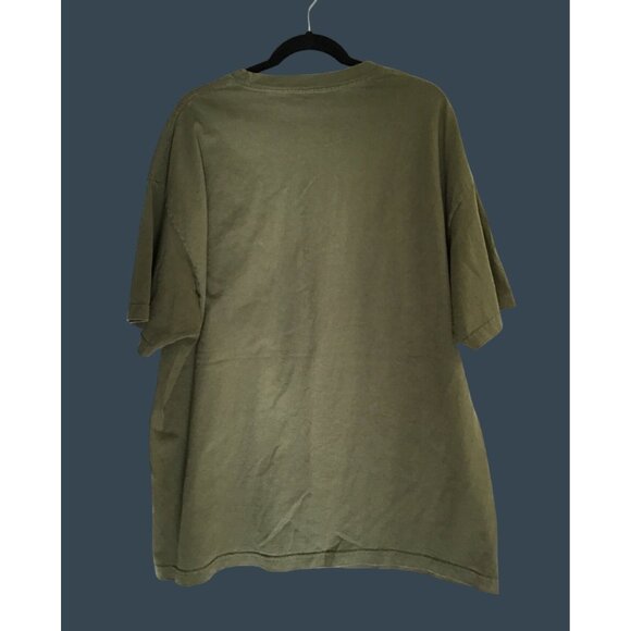 MENS GREEN FRONT GRAPHIC COTTON SHORT SLEEVE T-SHIRT SIZE 2XL - Picture 2 of 5